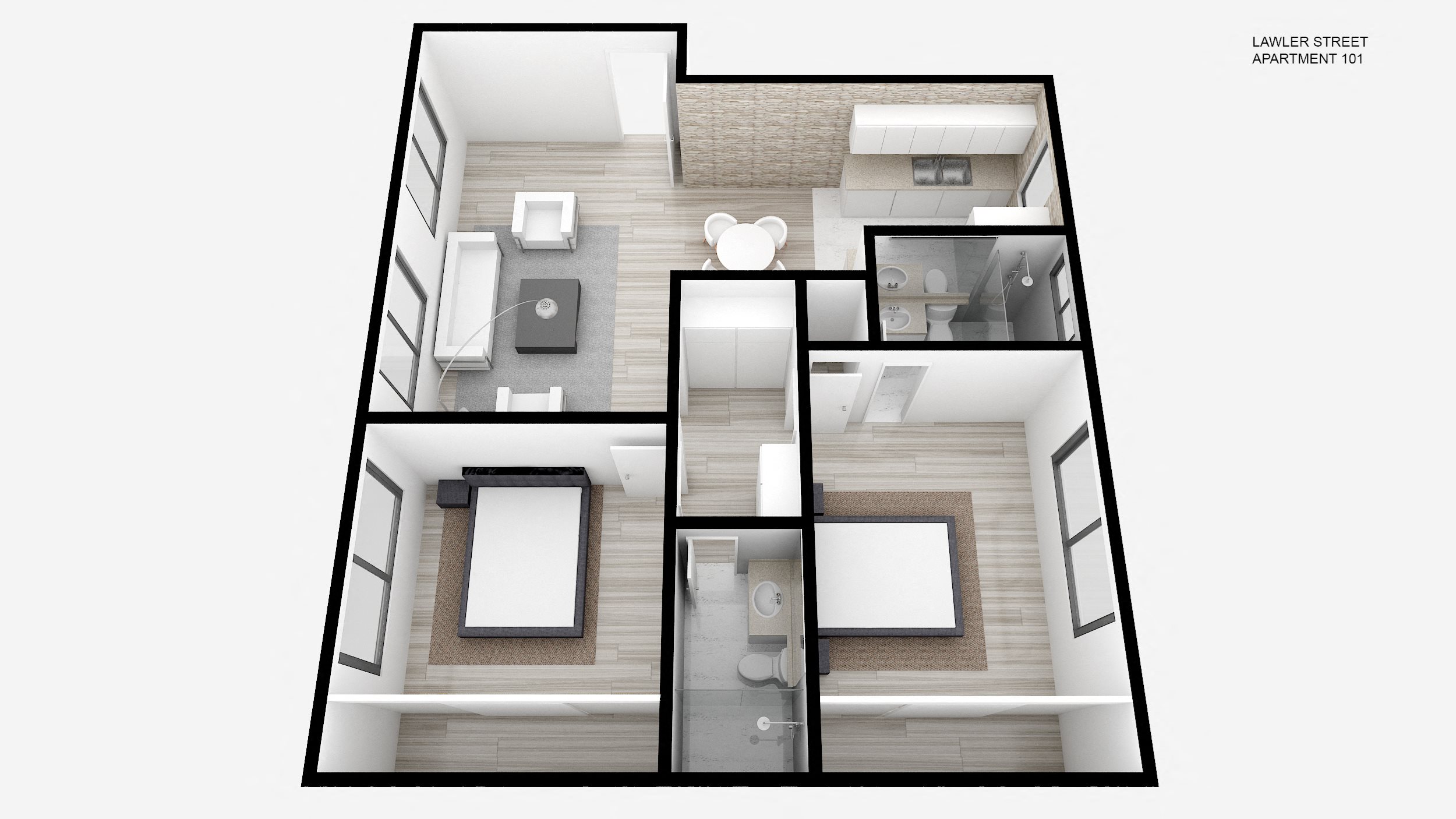 Two Bed + Two Bath
